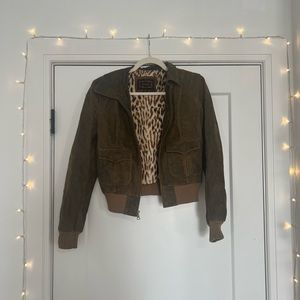 Vintage Guess Leather Bomber Jacket